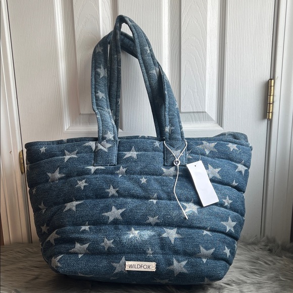 Wildfox Handbags - Wildfox Denim Blue Star Tote